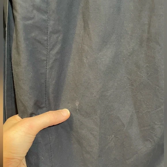 Vintage Brooks Brothers Navy Blue Trench Coat Size Large Missing Zip In Lining - Picture 15 of 16